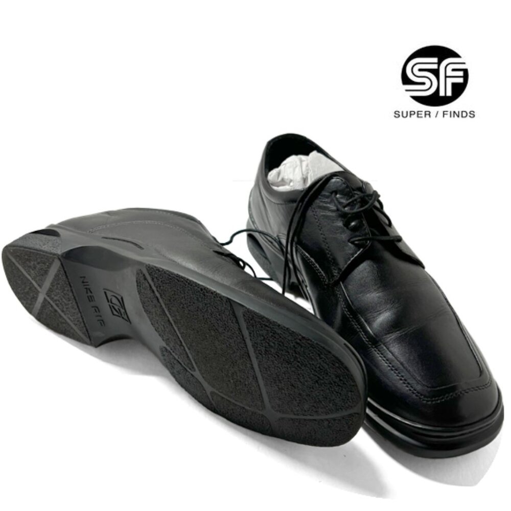 COLE HAAN NIKE AIR Men's Black Lace Up Moc Toe Dress Shoes 10 M